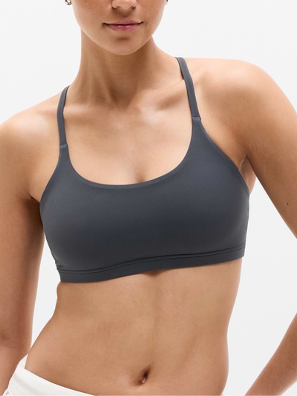 Athleta Transcend Scoop Sports Bra A-C in Greenish / Grey Sz 8